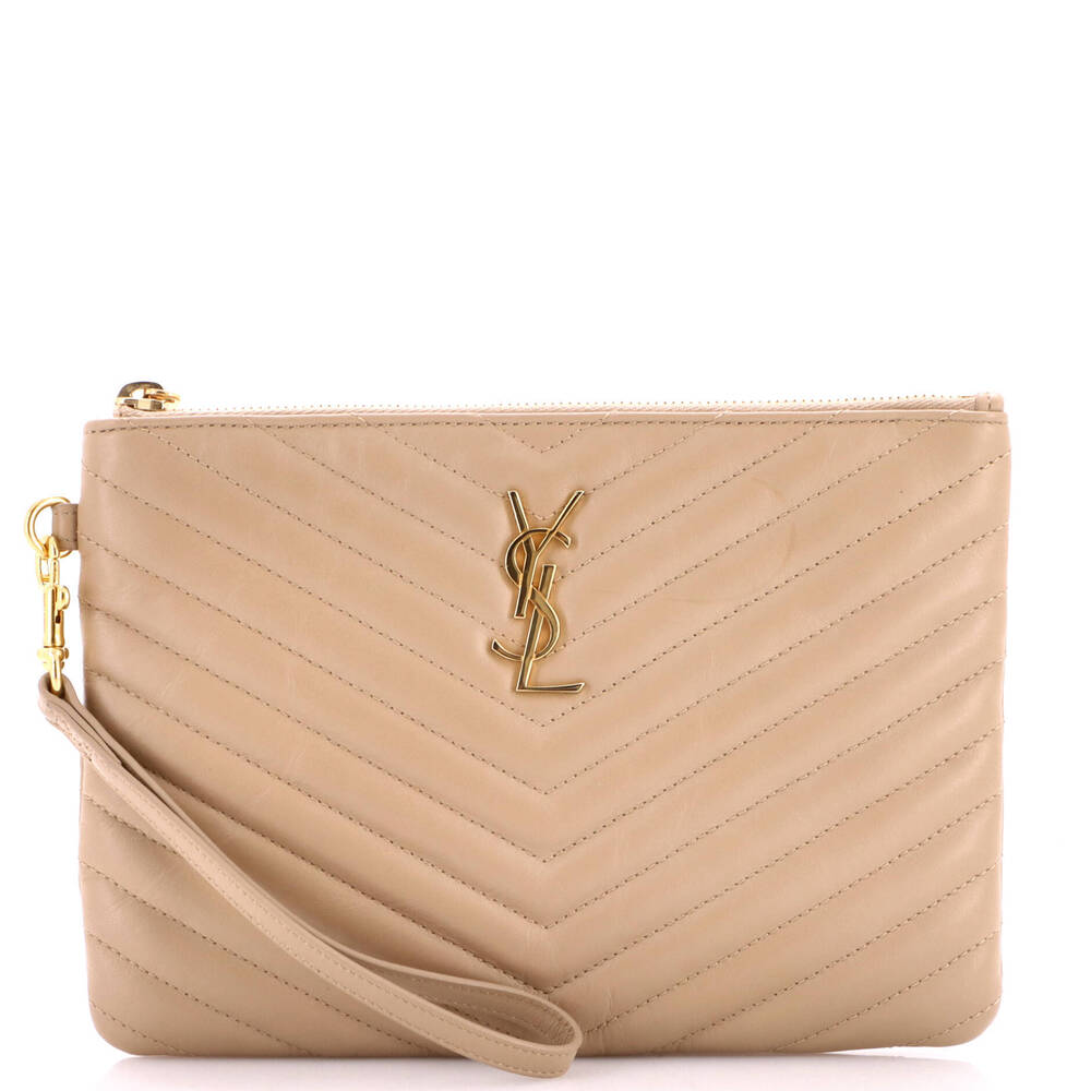 Saint Laurent Small Classic Monogram Wristlet Pouch